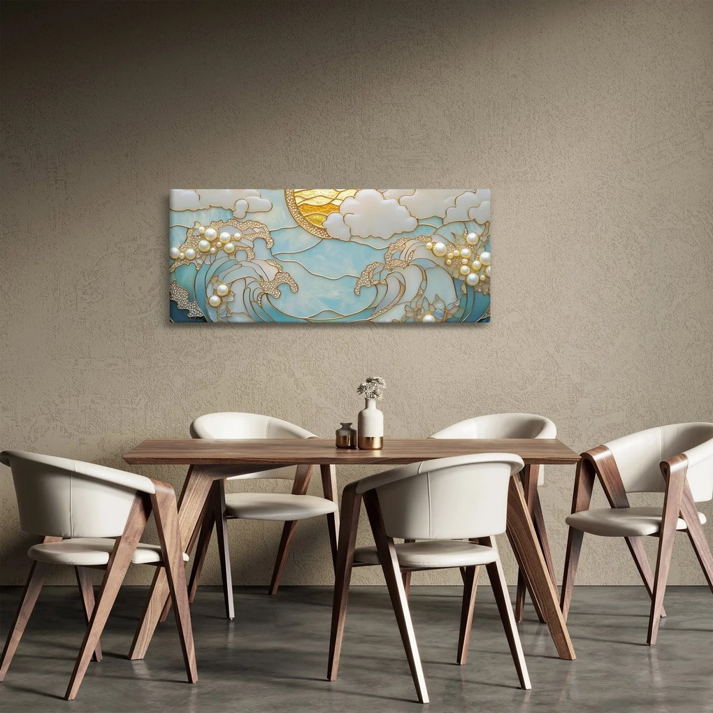 Obraz - 3D perly v oceáne (120x50 cm)