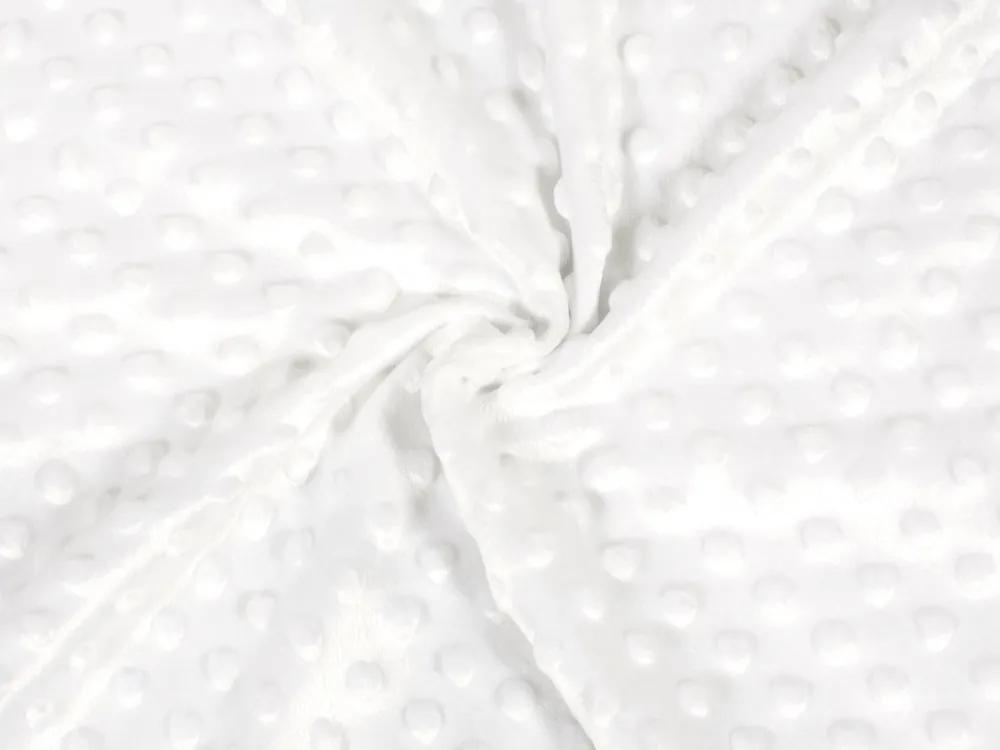 Biante Detské posteľné obliečky do postieľky Minky 3D bodky MKP-016 Krémovo biele Do postieľky 90x130 a 40x60 cm