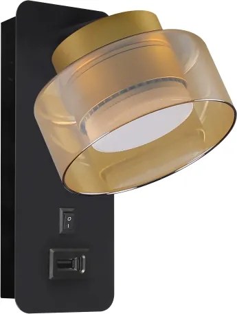 Brilagi - LED Nástenné svietidlo s USB portom AURA LUX 1xGX53/30W/230V čierna/zlatá