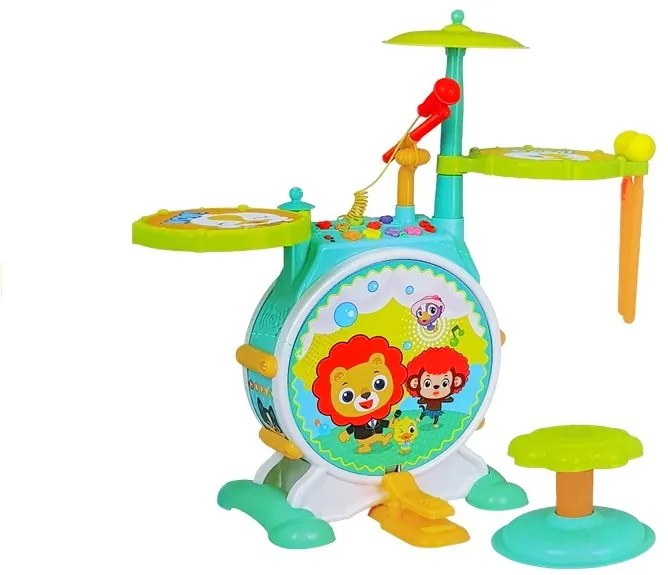 LEAN TOYS Farebné bubny pre dieťa + stolička