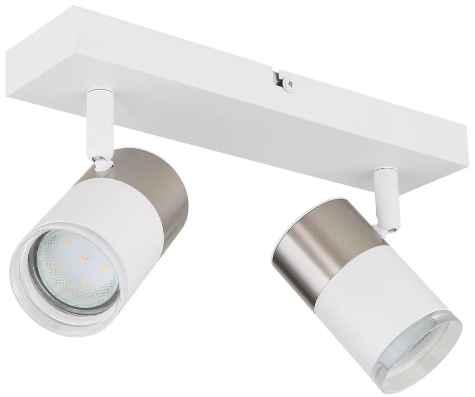 Globo 57851-2 - Bodové svietidlo BRISBON 2xGU10/25W/230V biela/chróm