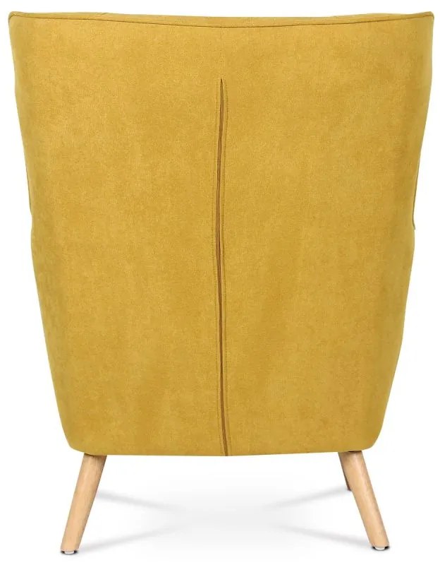 Minimalistické kreslo z horčicovožltej látky