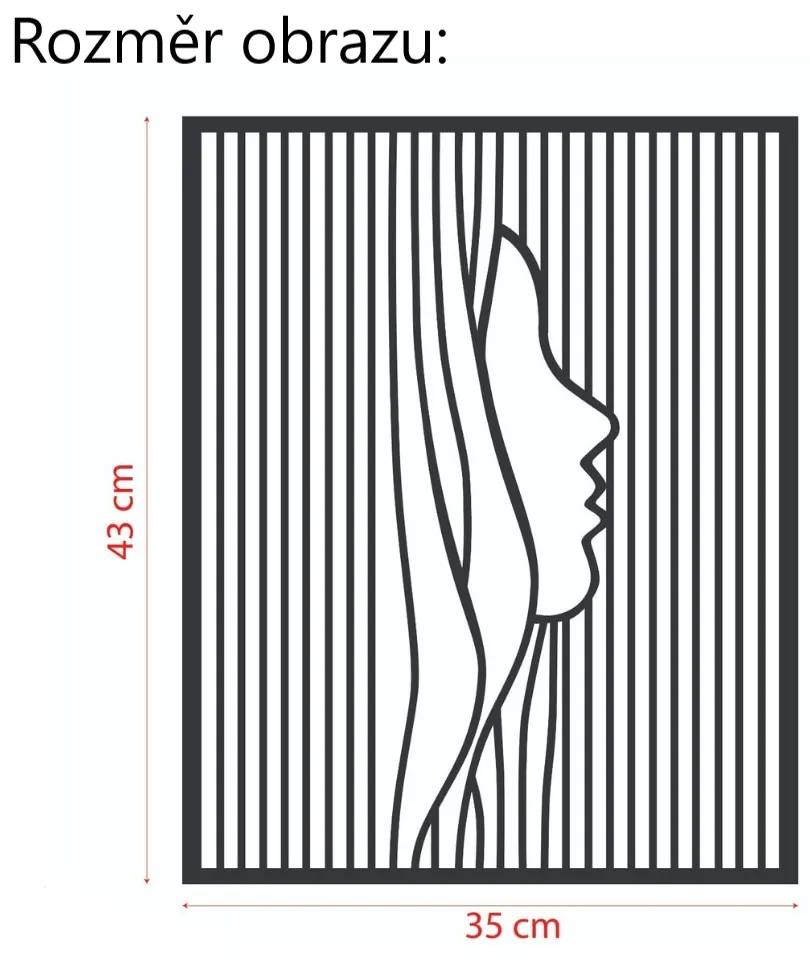 Veselá Stena Drevená nástenná dekorácia Dievčenský profil