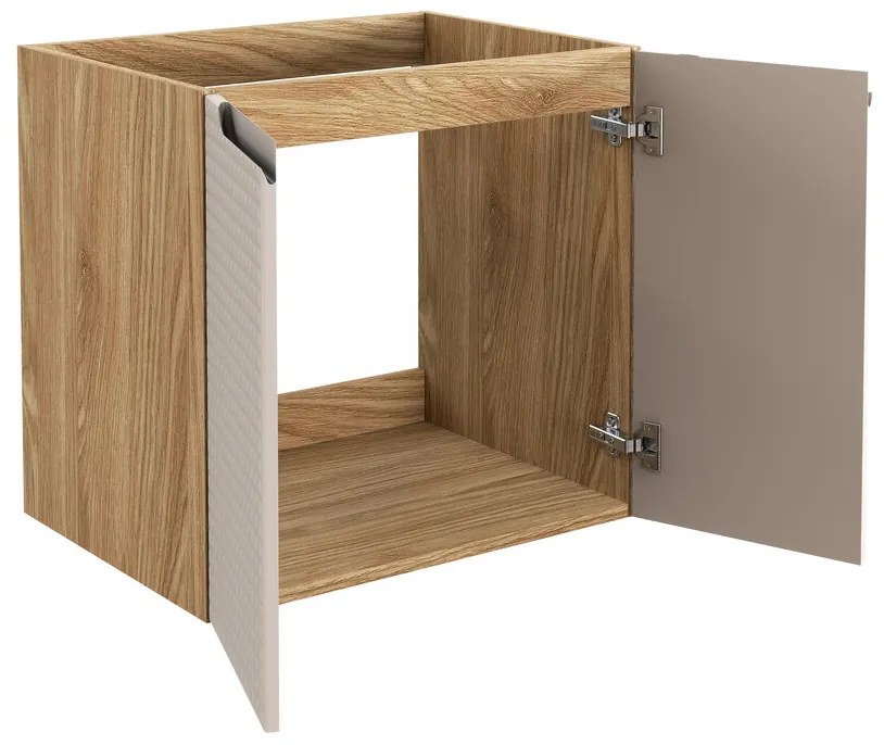 Závěsná skříňka pod umyvadlo Luxor Beige s deskou 90 cm béžová/dub olejovaný