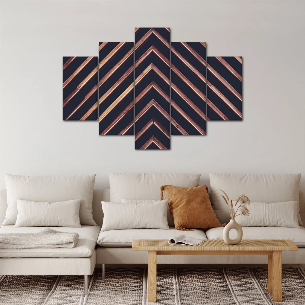 Obraz dreveného motívu na čiernom pozadí (150x105 cm)