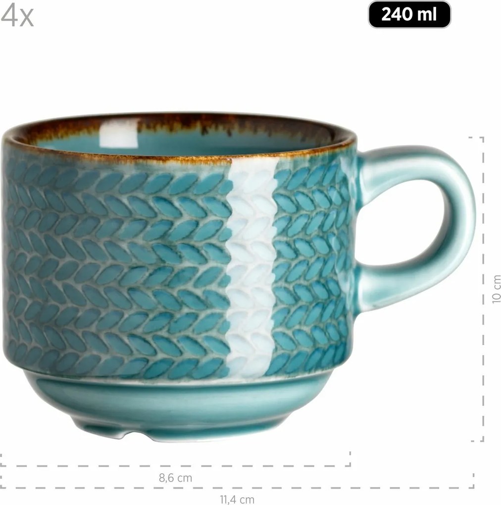 Mäser Súprava na kávu 12 ks PROSPERO – tyrkysová