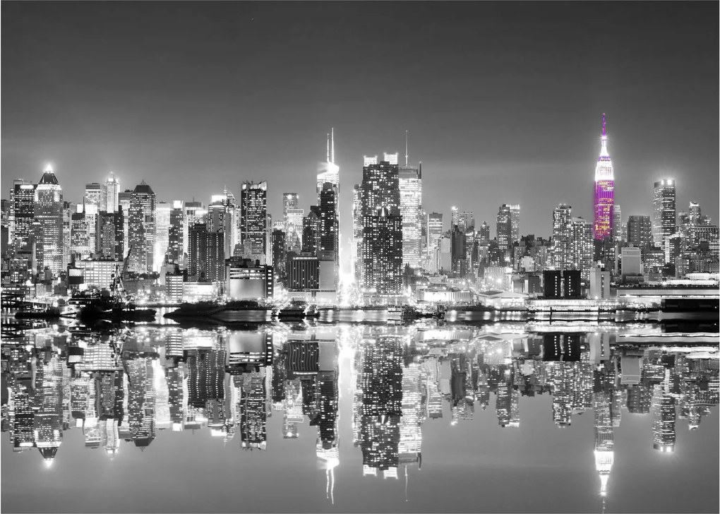 Obrázok - New York a fialový mrakodrap (70x50 cm)