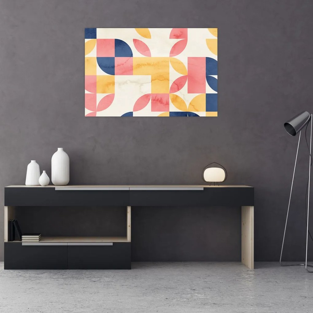 Obraz - Abstrakcia s retro vzormi (90x60 cm)