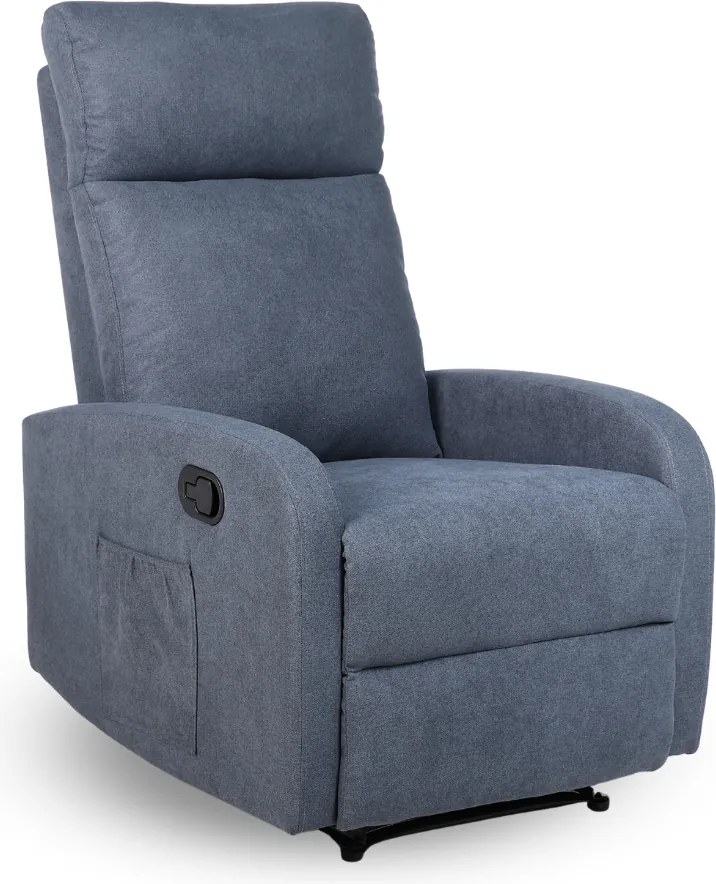Relaxačné polohovacie TV kreslo FIORE — látka, sivá, nosnosť 130 kg