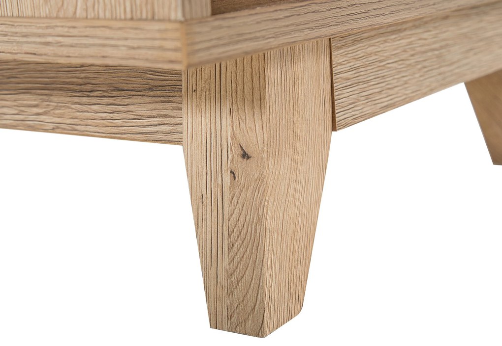 Nočný stolík zo svetlého dreva s bielou zásuvkou SPENCER Beliani