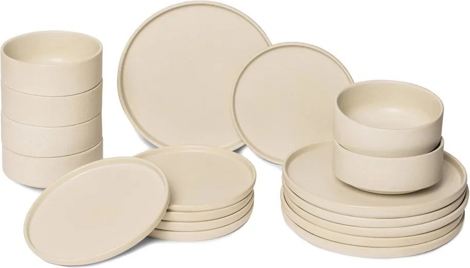 18-dielna súprava béžovej kameniny Bonami selection Malia