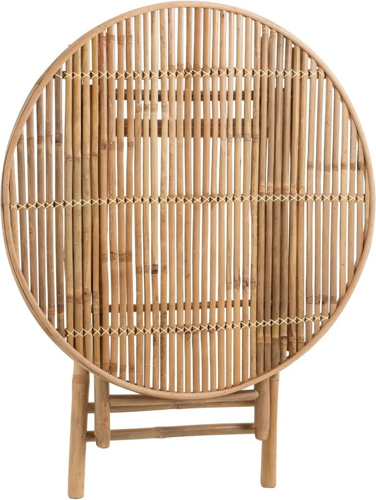 Prírodný bambusový kulatý skládací odkladací stolík Bamboo Pliable - Ø 90*76cm
