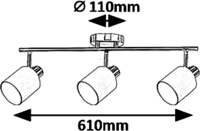 Rabalux NATINA stropné bodové svietidlo max. 3x25W | E14 | IP20 - chróm