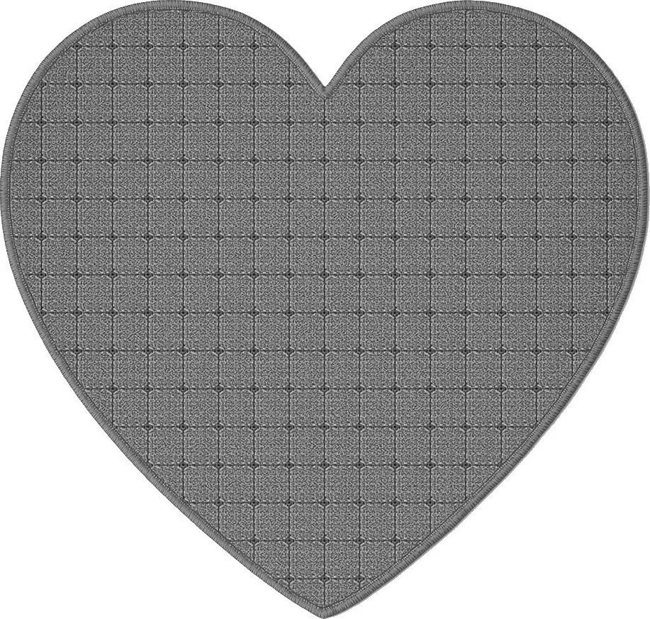 Vopi, Kusový koberec Udinese šedý srdce, 100x120 srdce, šedá, chodba / predsieň