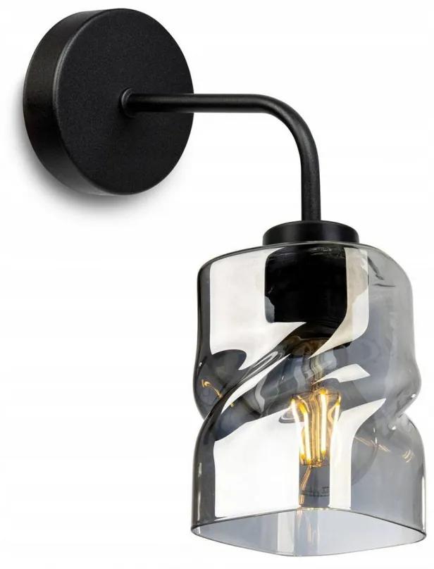 Elegantná nástenná lampa s trblietavým skleneným tienidlom