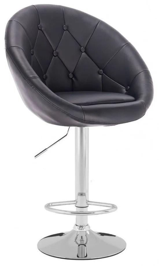 LuxuryForm DESIGN Barová stolička VERA na striebornom tanieri - čierna