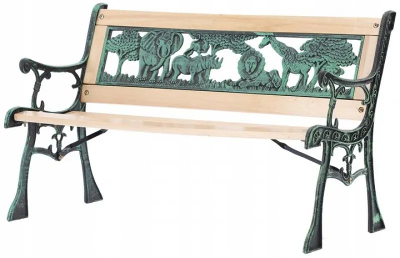 Dětská zahradní lavice ELARA 82 cm z masivu/zelená