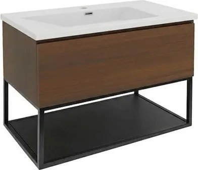 Kúpeľňová skrinka s umývadlom SAT B-Way 80x30x45 cm orech mat BWAY80NUTFU3WMA