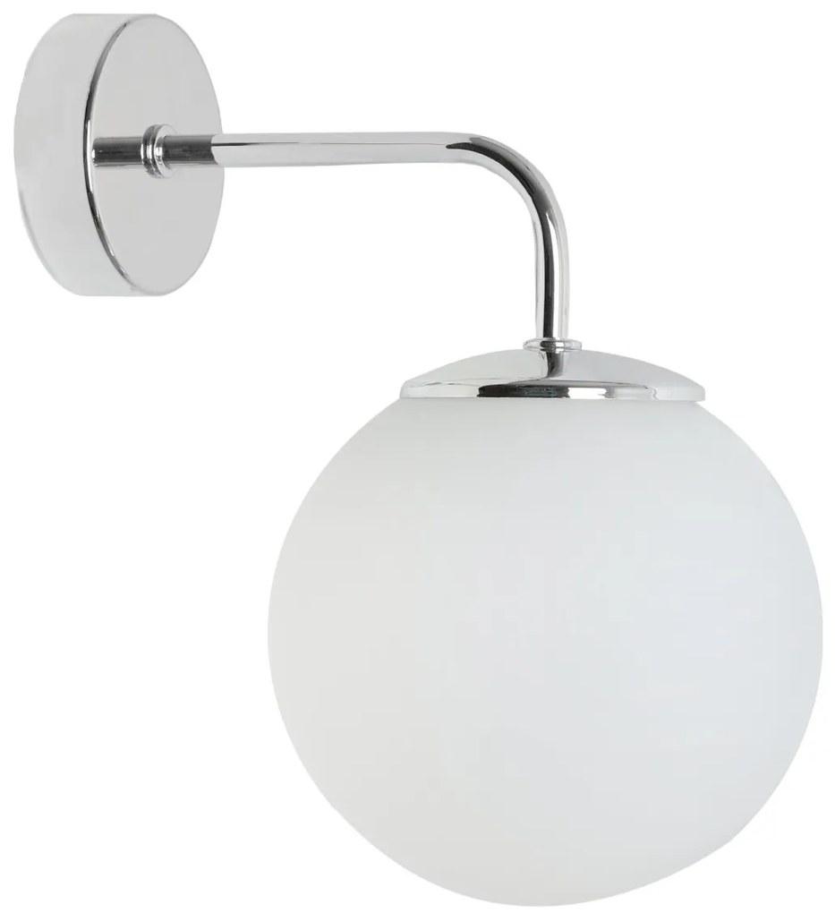Nástenné svietidlo Florence 2, 1x biele sklenené tienidlo, CH