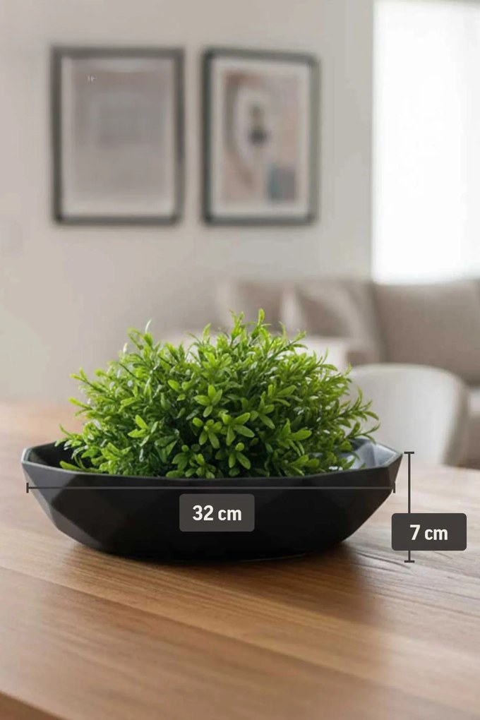 Okrasná miska CAVERO, sklolaminát, priemer 32 cm, antracit