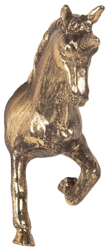 Zlatá antik kovová úchytka kôň - 3*9*8 cm