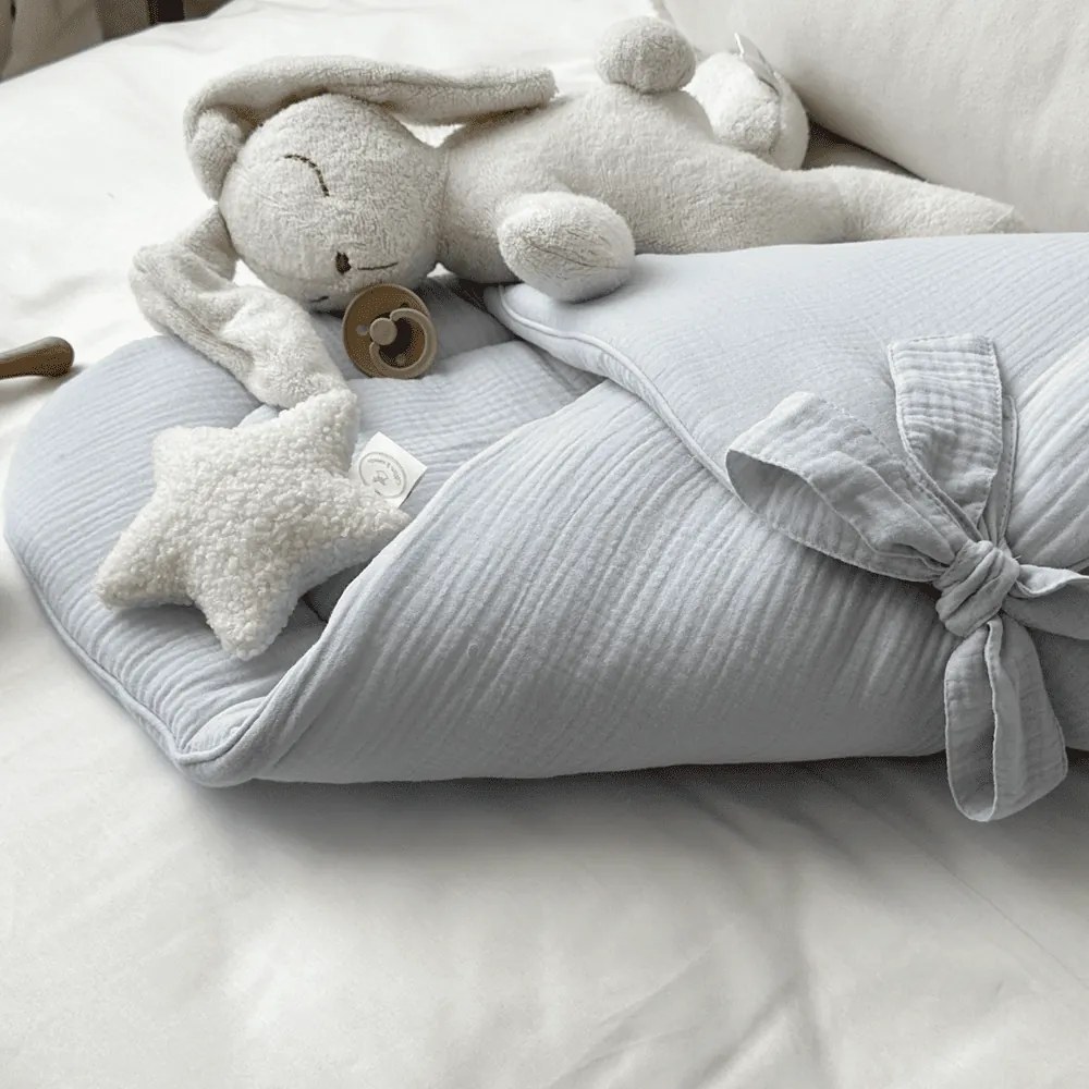 Mušelínová zavinovačka svetlo modrá 70x70cm