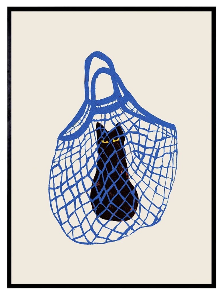 THE POSTER CLUB Autorský plagát The Cat's in the Bag by Chloe Purpero Johnson 30x40 cm
