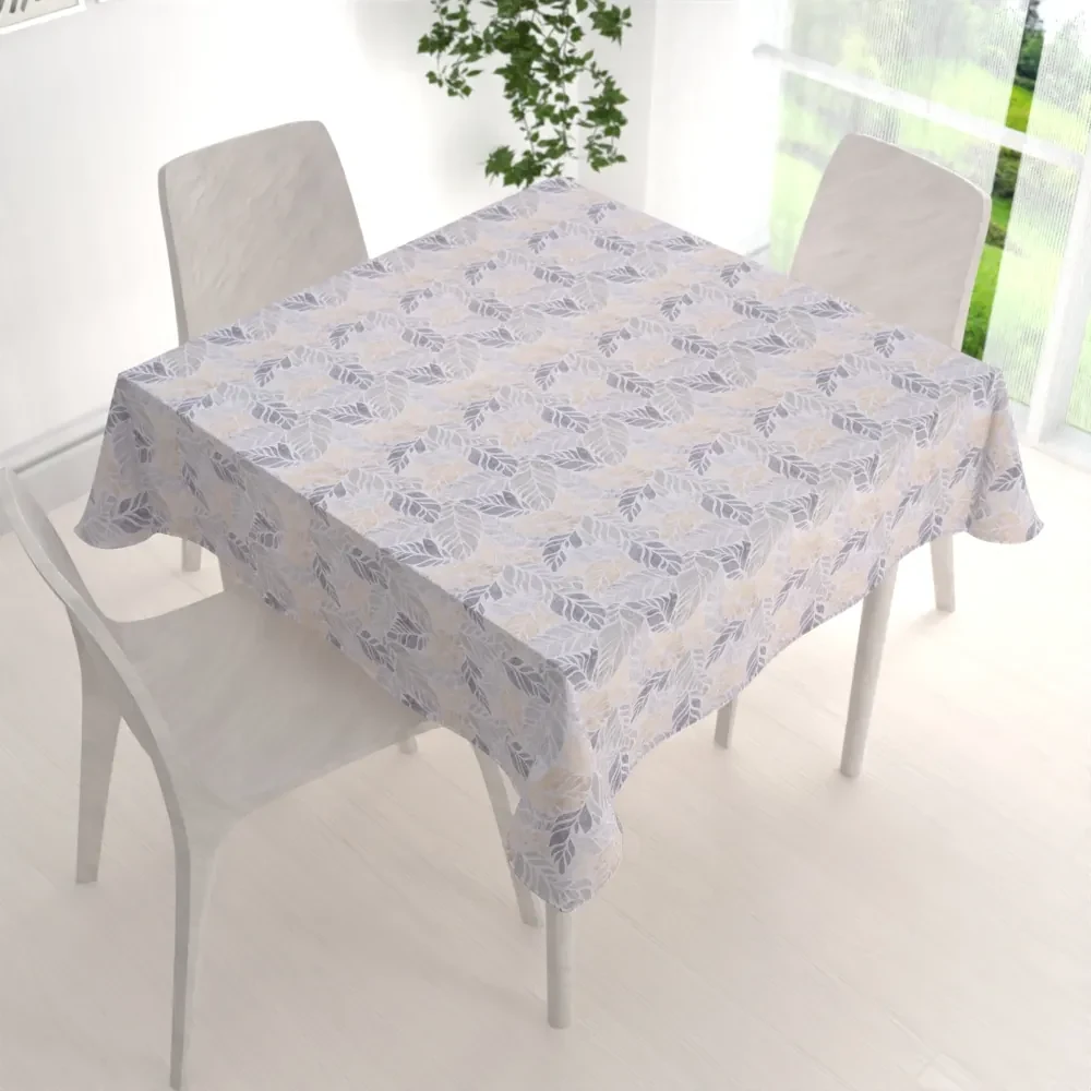Biante Dekoračný štvorcový obrus PML-057 Mozaika žltosivých listov na sivom 50x50 cm