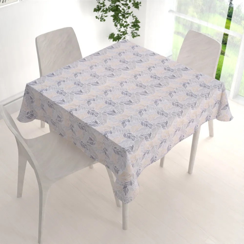 Biante Dekoračný štvorcový obrus PML-057 Mozaika žltosivých listov na sivom 70x70 cm