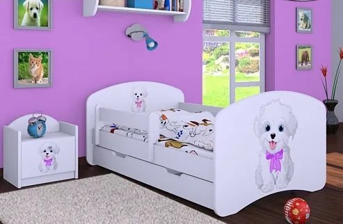 MAXMAX Detská posteľ so zásuvkou 180x90cm VESELÝ PSÍK 180x90 pre dievča|pre chlapca|pre všetkých ÁNO