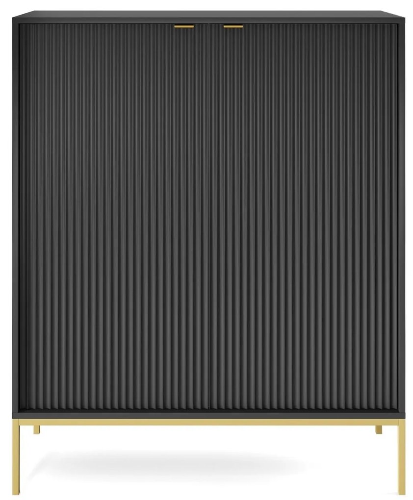 Komoda Nova 104 cm čierna/zlatá