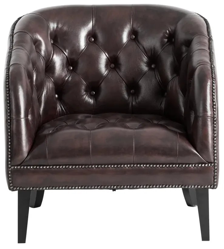 furniture-nabytek.cz - Křeslo Chesterfield Oakland z pravé kůže, hnědé