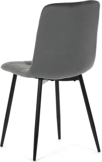 Jedálenská stolička zamatová, sivá CT-281 GREY4