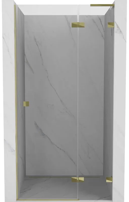Mexen, Mexen Lunar L výklopné pravé sprchové dvere 115 cm, transparentné, zlaté - 834L-115-000-50-00-P