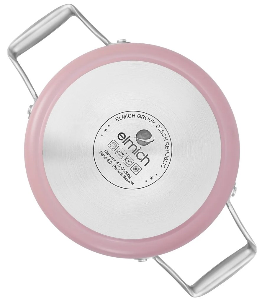 Elmich Nepriľnavý keramický hrniec Vital Ø 18 cm (2L) - ružová