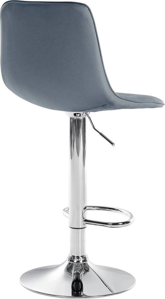 Barová stolička Lex - koženka, chróm rám - šedá