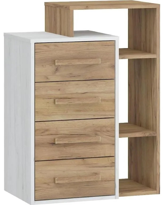 Komoda RIO P4S craft biela/zlatý