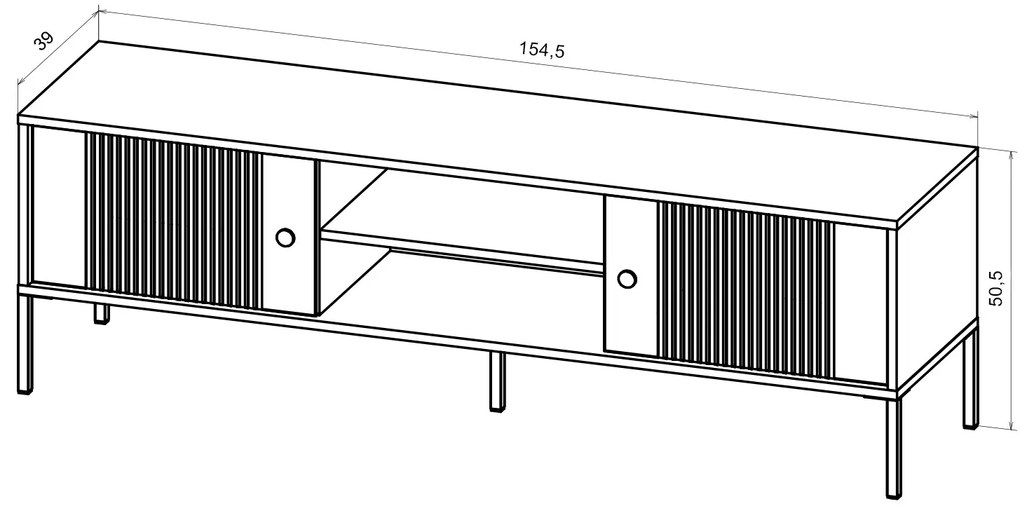 TV skrinka Iseo I 154,5 cm kašmírová