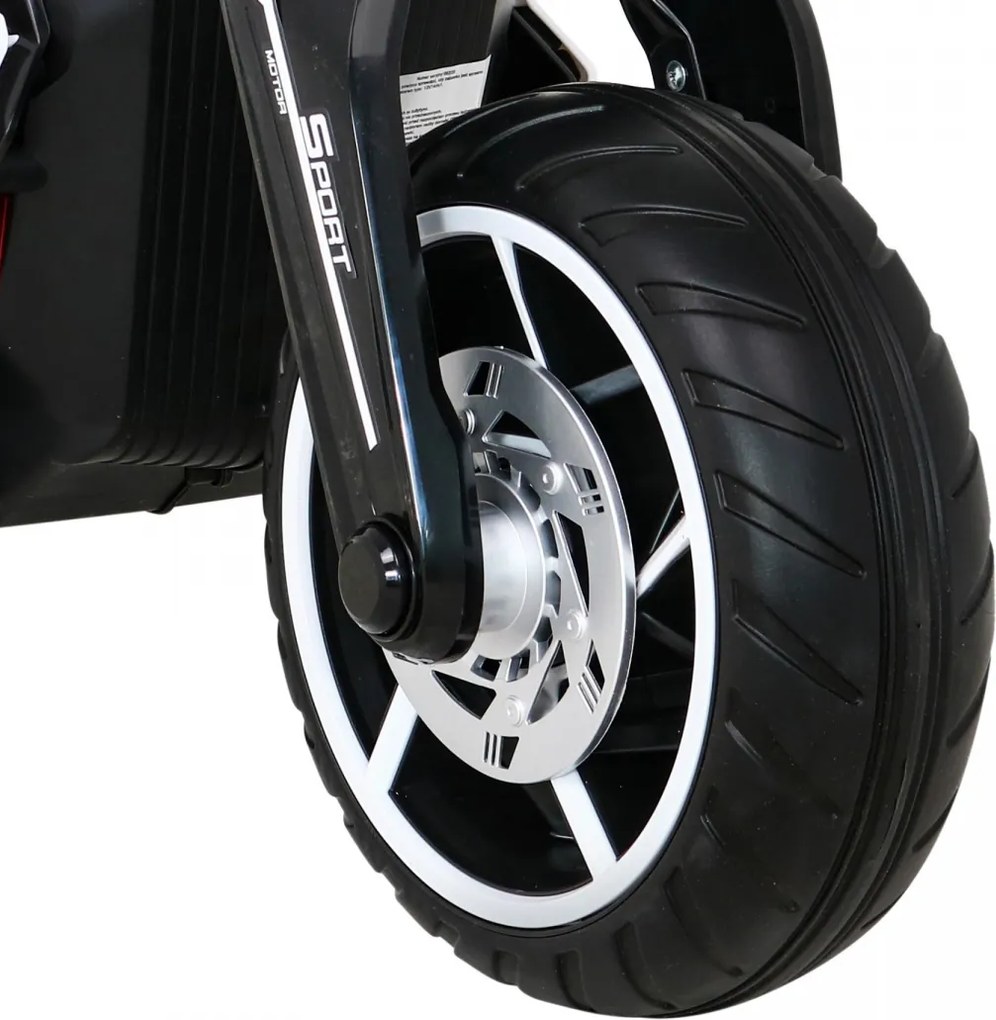 Ramiz Detský motocykel na batérie Future Biela + audio panel + pomalý štart + EVA kolesá