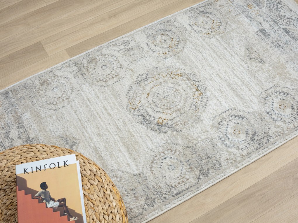 Kusový koberec My Kazak creme, 160x230, šedá, chodba / predsieň, My Flair