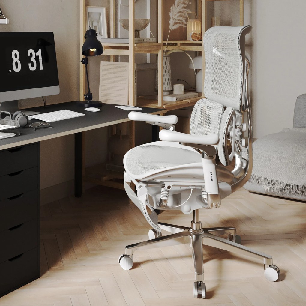 Ergonomická kancelárska stolička s podnožkou Premium Normal Size, sivá: Diablo V-Kinetic