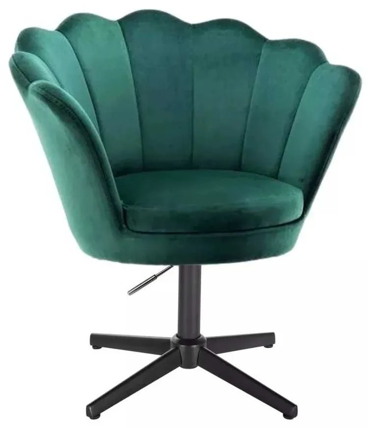 LuxuryForm DESIGN Kreslo FREY VELUR na čiernom kríži - zelené