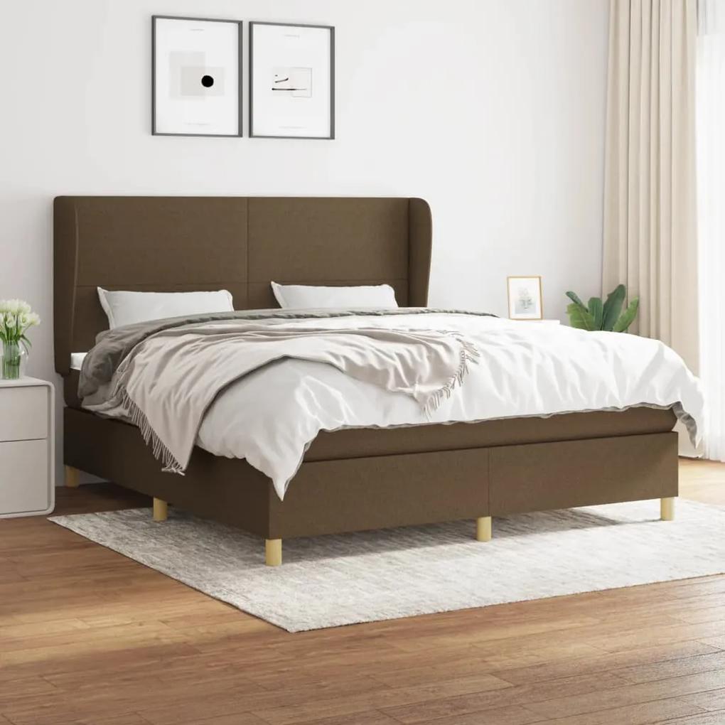 Boxspring posteľ s matracom tmavohnedá 160x200 cm látka 3128376