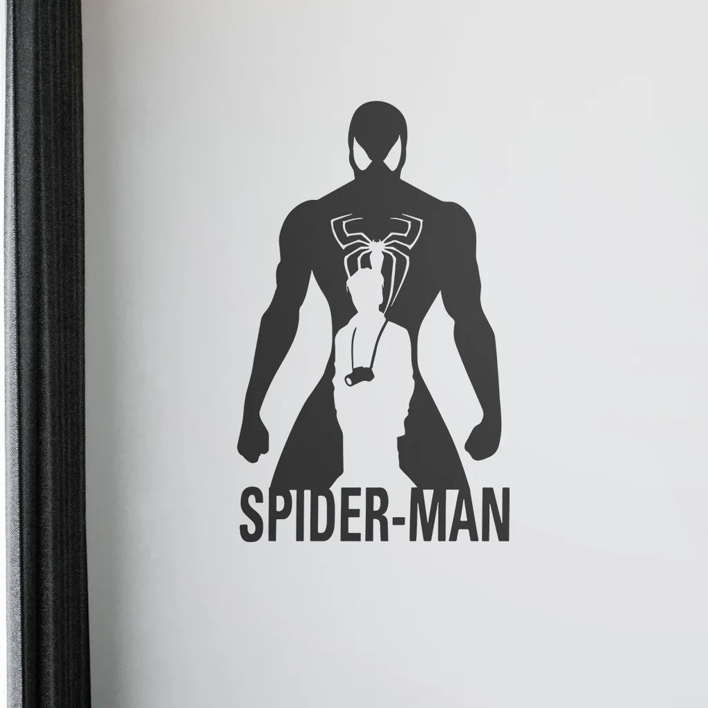 Veselá Stena Samolepka Spiderman silueta Farba: hnědá, Veľkosť: 100 x 61 cm