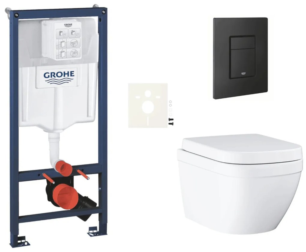 Závesný wc set do ľahkých stien / predstenová montáž Grohe Euro Ceramic SIKOGRSEUEKF0