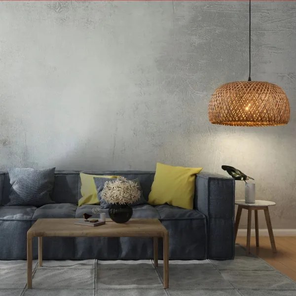 Luster na lanku KORFU 1xE27/20W/230V pr. 38 cm bambus