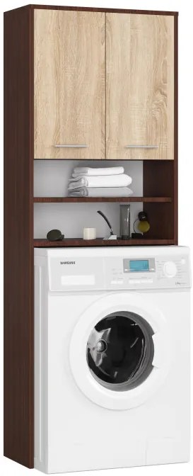 Kúpeľňová skrinka nad práčku FIN 2D wenge / sonoma