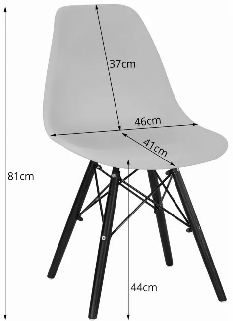 Set jedálenských stoličiek OSAKA žlté (čierne nohy) 4ks