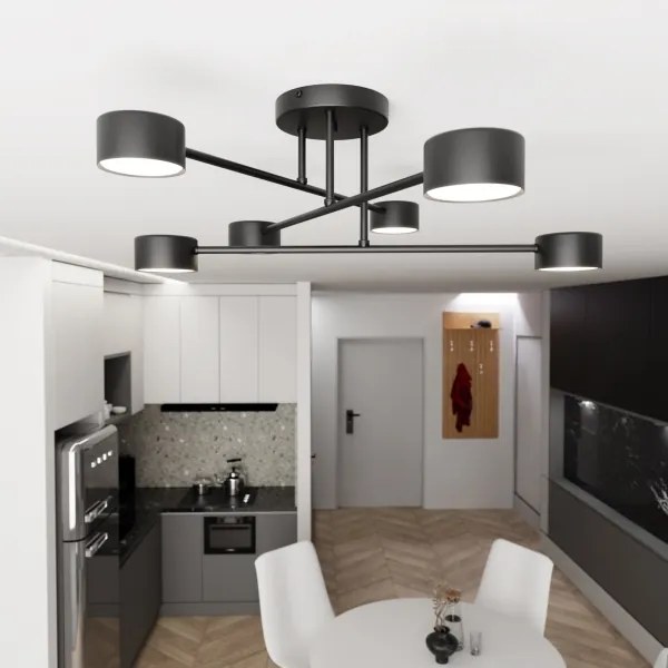 Prisadený luster HALO 6xGX53/10W/230V čierny