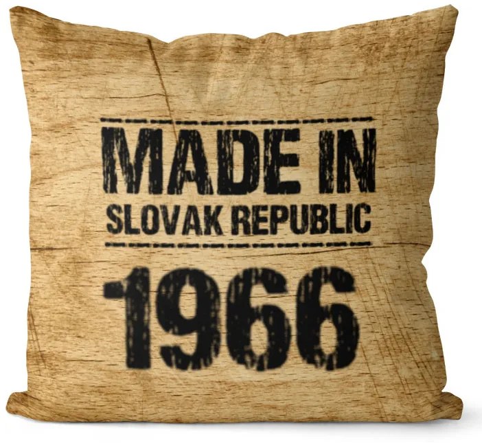 Vankúš Made In + rok (Veľkosť: 40 x 40 cm, rok: 1966)